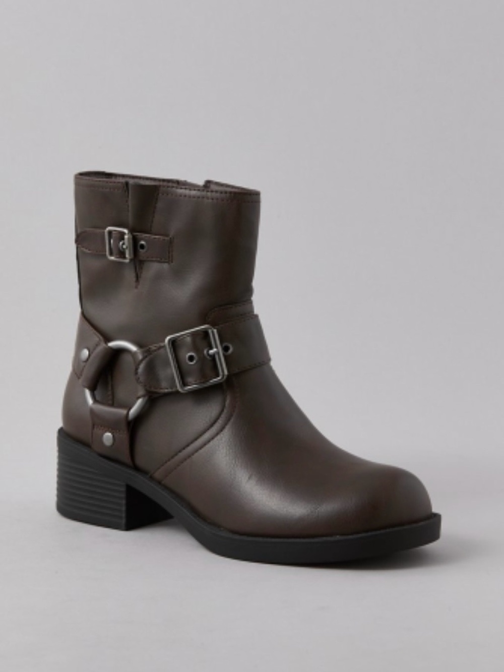 American eagle short dark brown moto boots